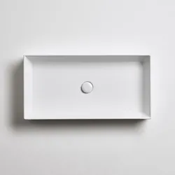 Lavabo da appoggio 80 cm in ceramica bianco lucido - Agile di Simas