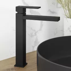 Miscelatore lavabo in ottone nero opaco con piletta - Black Prisma
