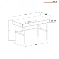 Il numero 1 del risparmio-SCRIVANIA SALVASPAZIO CON CASSETTI IN METALLO E  LEGNO TRUCIOLATO 120 X 60 X H126