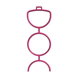 Portasalviette ad anelli per box doccia o termoarredo in ABS rosa