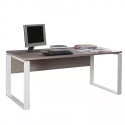 Scrivania 170x80 cm con top in legno bianco da 30 mm e gambe in metallo -  Homely office