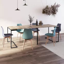Tavolo consolle allungabile 50-230x90 cm in legno e metallo nero - Breeze