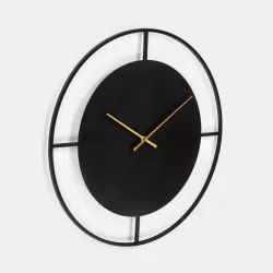 Orologio da parete rotondo 50 cm in metallo nero