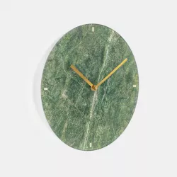 Orologio da parete rotondo 30 cm effetto marmo verde