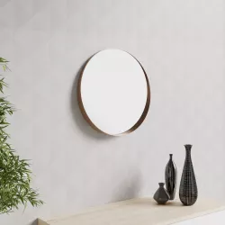 Specchio decorativo Ø40 cm con cornice color bronzo - Kalet