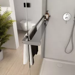 Barra universale per Walk-In porta sapone e asciugamani 100 cm cromo riducibile