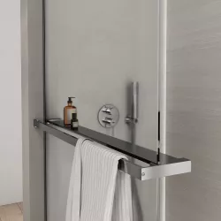 Barra universale per Walk-In porta sapone e asciugamani 120 cm cromo  riducibile