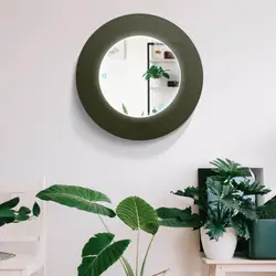 Specchio tondo 80 cm verde canna - Ring di Flickerglass