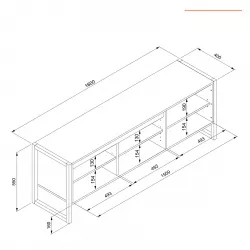 Mobile porta tv 160 cm in legno rovere e nero - Carson