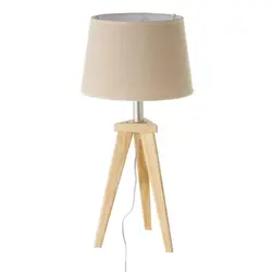 Lampada da tavolo 55 cm con base in legno di pino