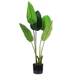 Pianta artificiale di sterilitzia 100 cm con 5 foglie in vaso