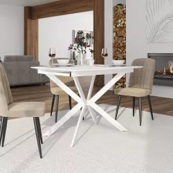 Tavolo da pranzo allungabile 100-140 x 80 in legno bianco - Marten