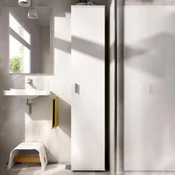 Mobile multiuso 39x190h cm in legno bianco con tre ripiani - Dagen