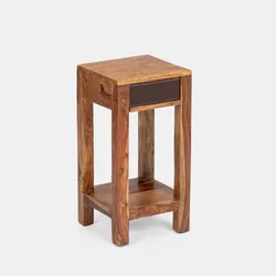 Comodino 30x30 cm in legno con un cassetto - Freia Sheesham