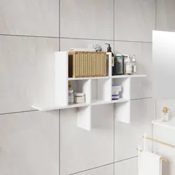 Mensola bagno 100x60 h cm in legno bianco - Tetris
