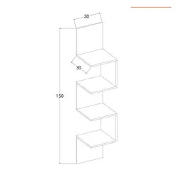 Mensola bagno 150h cm in legno bianco - Tetris