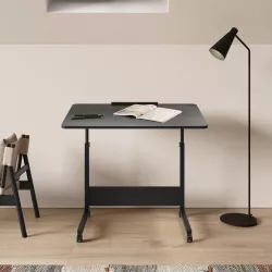 WRK21 PRO Scrivania Regolabile elettronicamente in Altezza, Legno Metallo,  Rovere Bianco Naturale di Alta qualità, Nero Opaco, 120 x 80 x 63,5-128 cm