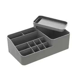 Organizer portatrucchi 22x13 cm in resina nero con contenitore - Jilly