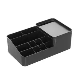 Organizer portatrucchi 22x13 cm in resina nero con contenitore - Jilly