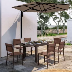 Tavolo da pranzo allungabile 90/180x100 cm in alluminio antracite - Carioca