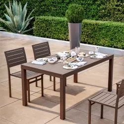 Tavolo da pranzo allungabile 160/240x90 cm in alluminio marrone - Carioca