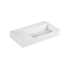 Lavabo d'appoggio o sospeso 81 cm con piano laterale a sx - Elegance Squared