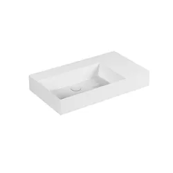 Lavabo sospeso o d'appoggio 81 cm con piano laterale a dx - Elegance Squared