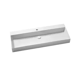 Lavabo sospeso o d'appoggio monoforo 122 cm in ceramica bianco - Elegance Squared