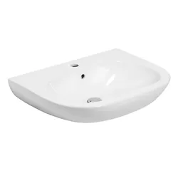 Lavabo sospeso o su colonna monoforo 64x48 cm in ceramica bianco - Pratica