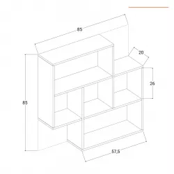 Mensole e ripiani in legno rivestito - Sanitec REGOLO 51702 Mensola cubo  rettangolare cm 60x17x15,5 finitura Bianco