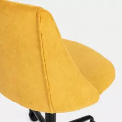Sedia da ufficio girevole in tessuto giallo con base in metallo nero -  Iupak Roller