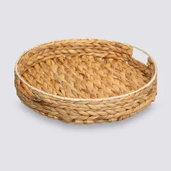 Vassoio rotondo 35 cm intrecciato naturale