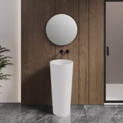 Lavabo freestanding Ø 40 cm in ceramica bianco opaco - Elysium