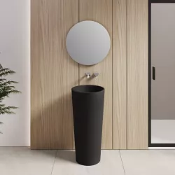 Lavabo freestanding Ø 40 cm in ceramica nero opaco - Elysium