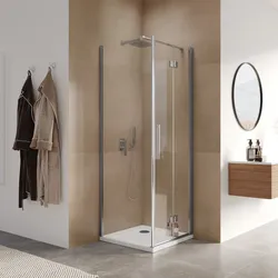 Box doccia 75x70 cm a soffietto vetro anticalcare trasparente profilo cromo 195h - Flexy