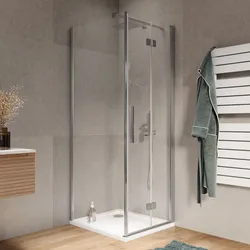 Box doccia 85x70 cm a soffietto vetro anticalcare trasparente profilo cromo 195h - Flexy