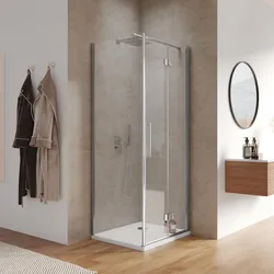 Box doccia 80x75 cm a soffietto vetro anticalcare trasparente profilo cromo 195h - Flexy