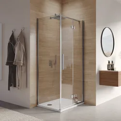 Box doccia 75x90 cm a soffietto vetro anticalcare trasparente profilo cromo 195h - Flexy