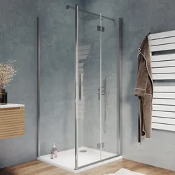 Box doccia 85x90 cm a soffietto in vetro anticalcare trasparente profilo cromo 195h - Flexy