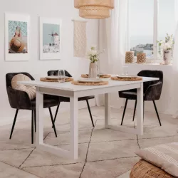 Tavolo da pranzo estensibile 160-200 cm in legno bianco - Carson