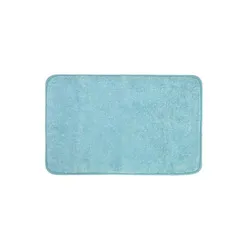 Tappeto bagno in poliestere 45 x 75 cm con antiscivolo in latex acquamarina - Serie Cloud