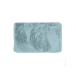 Tappeto bagno in poliestere 40 x 60 cm con antiscivolo in gomma acquamarina - Serie Cloud