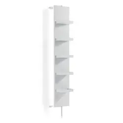 Colonna pensile girevole in alluminio bianco con scaffali e specchio - Ciacole di Lineabeta