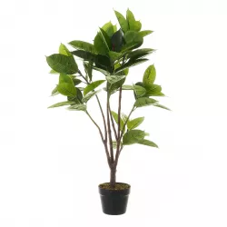 Pianta artificiale di ficus 96h cm con 16 foglie in vaso