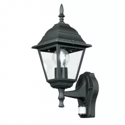 Lampione alto da giardino moderno metallo nero tre diffusori lanterna vetro  bianco ip44 - 5F38