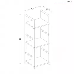 Scaffale Cubo - 3 ripiani MDF - 30 x 15 x 80 cm - wenge - King Collect