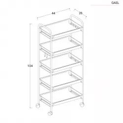 Himimi Scaffale da Cucina Carrello da Cucina Scaffale in Metallo Scaffale  avvolgibile in Acciaio Cromato 5 Ripiani con Ruote L59 x L35 x H183cm