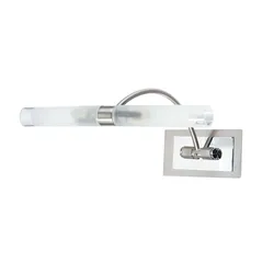 Lampada applique 28 cm in metallo cromo e vetro satinato
