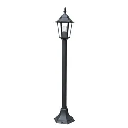 Lampione lanterna da esterno 21x105h cm in alluminio nero