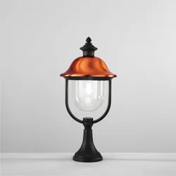 Lanterna campana da tavolo per esterno 25x54h cm in alluminio rame